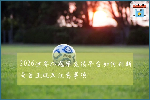 2026世界杯冠军竞猜平台如何判断是否正规及注意事项